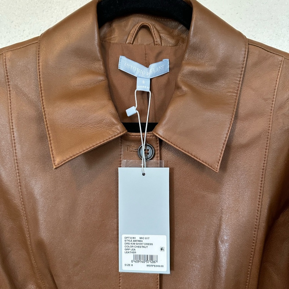 Antonio Melani Leather Shirt Dress